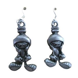 Warner Bros. Looney Tunes Marvin the Martian Pierced Dangle Earrings Alien Retro